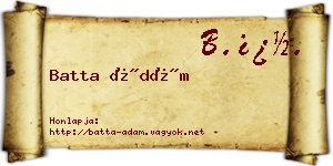 Batta Ádám névjegykártya