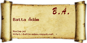 Batta Ádám névjegykártya